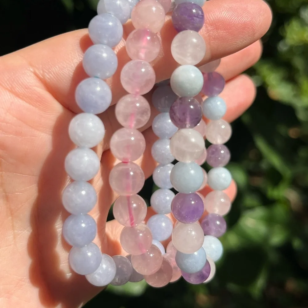8mm‎ Dainty blue Multistone bracelet set